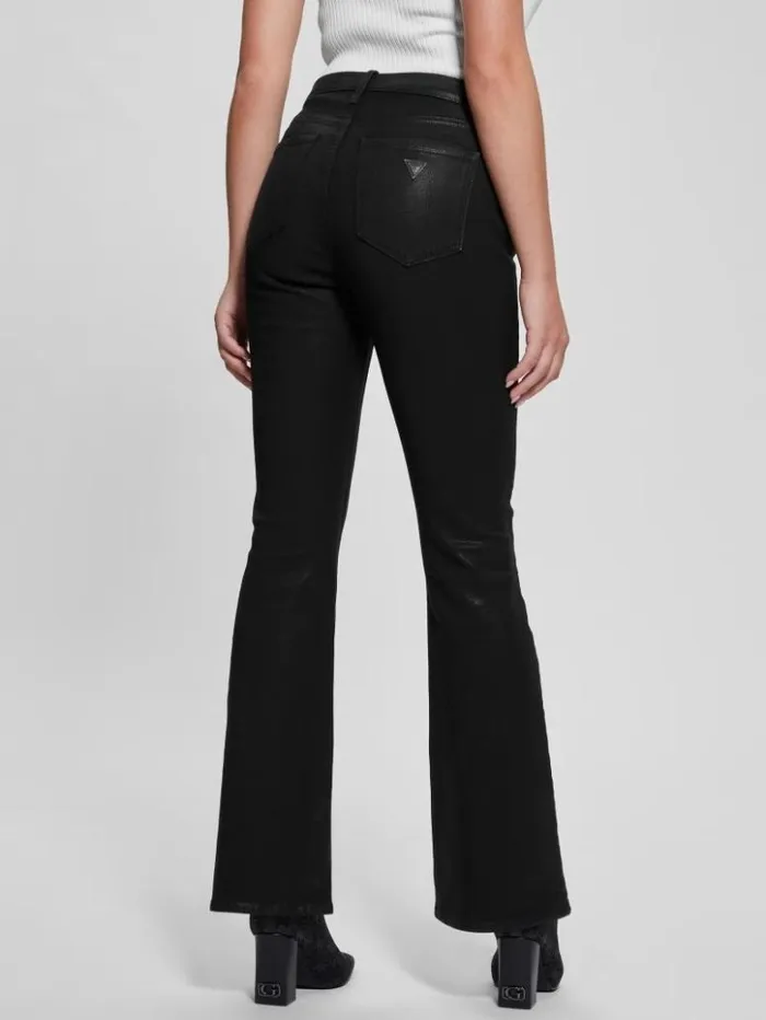 Women GUESS Jeans and Denim Sexy Flare Jeans Jet Black Multi