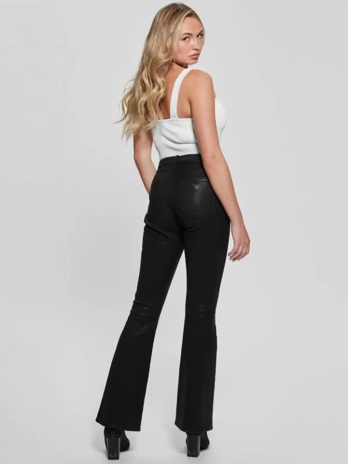 Women GUESS Jeans and Denim Sexy Flare Jeans Jet Black Multi