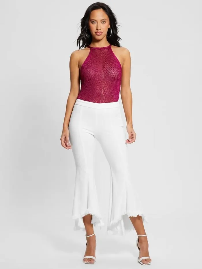 Women GUESS Jeans and Denim Sofia 1981 HighRise Flared Jeans White Bufali