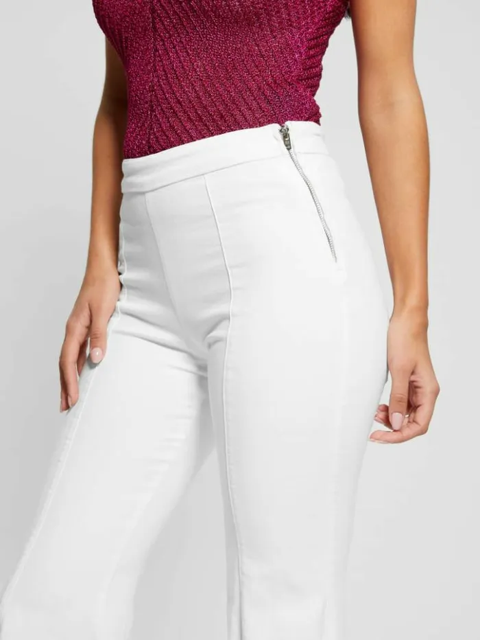 Women GUESS Jeans and Denim Sofia 1981 HighRise Flared Jeans White Bufali