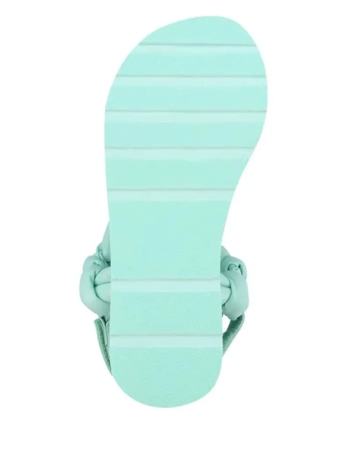 Women GUESS Sandals Albina Knotted Platform Sandals Denim Tie Dye