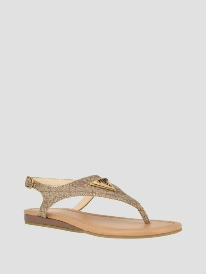 Women GUESS Sandals Unali Thong Sandals Medium Brown