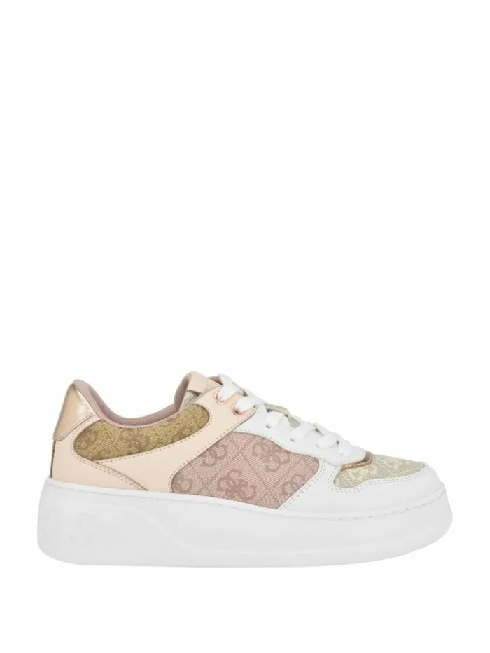 Women GUESS Sneakers Cleva Contrasting LowTop Sneakers Light Natural 110