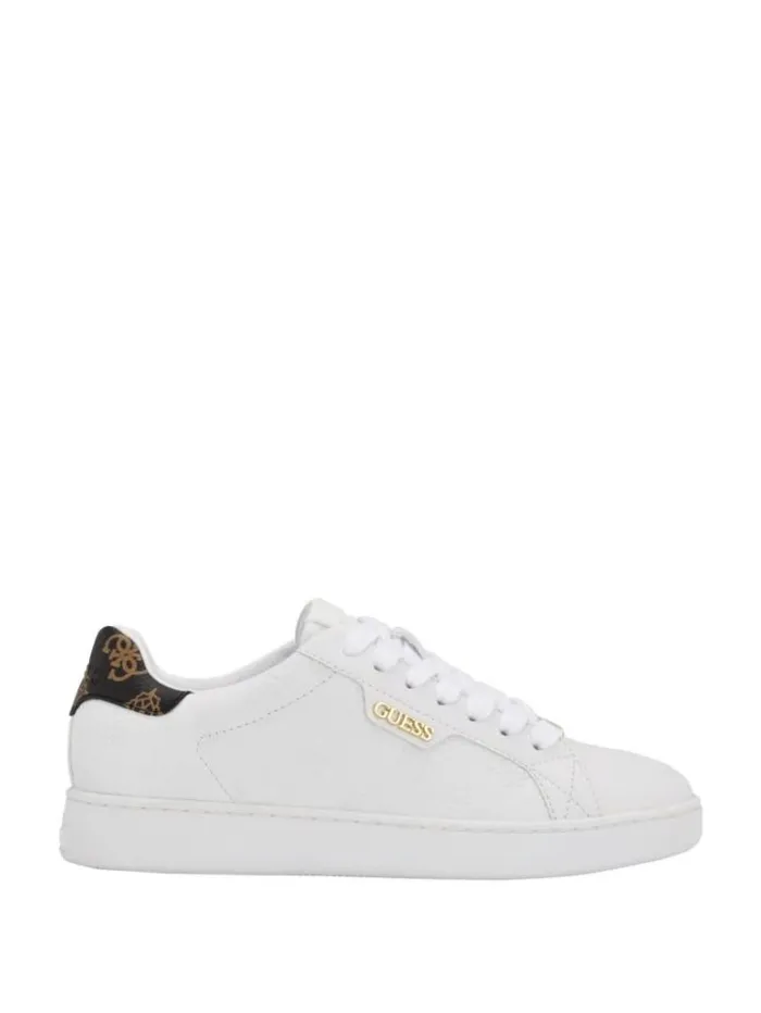 Women GUESS Sneakers Renzy Debossed Logo LowTop Sneakers White Graffiti