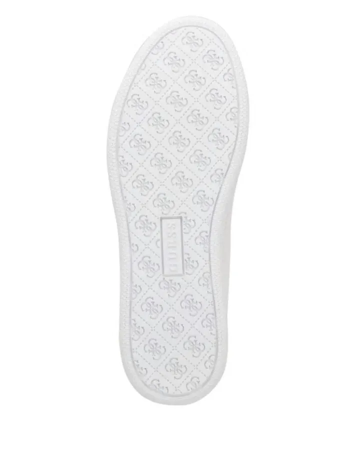 Women GUESS Sneakers Renzy Debossed Logo LowTop Sneakers White Graffiti