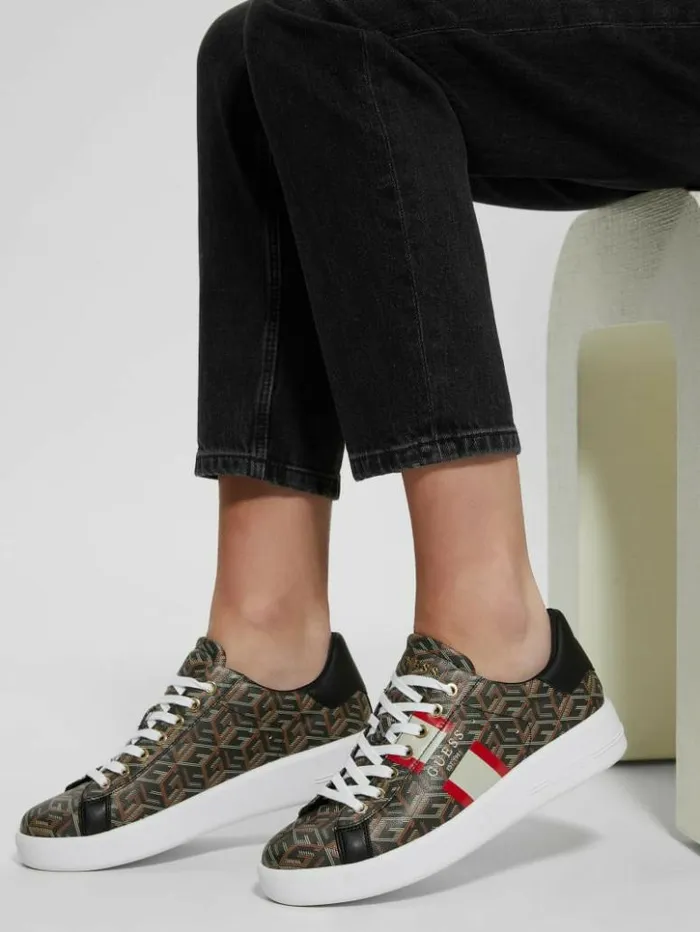 Women GUESS Sneakers Reyhana GCube LowTop Sneakers Black