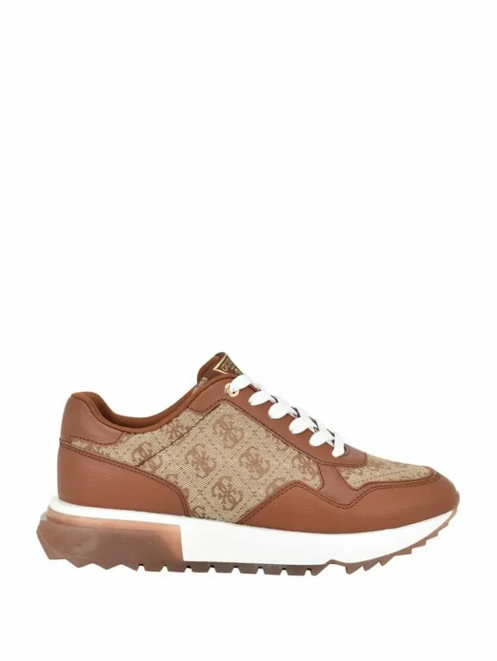 Women GUESS Sneakers Side Logo Joggers Medium Brown