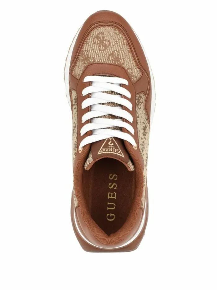 Women GUESS Sneakers Side Logo Joggers Medium Brown