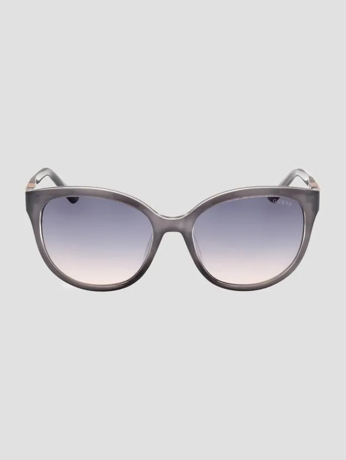 Women GUESS Sunglasses Milky Plastic CatEye Sunglasses Blue