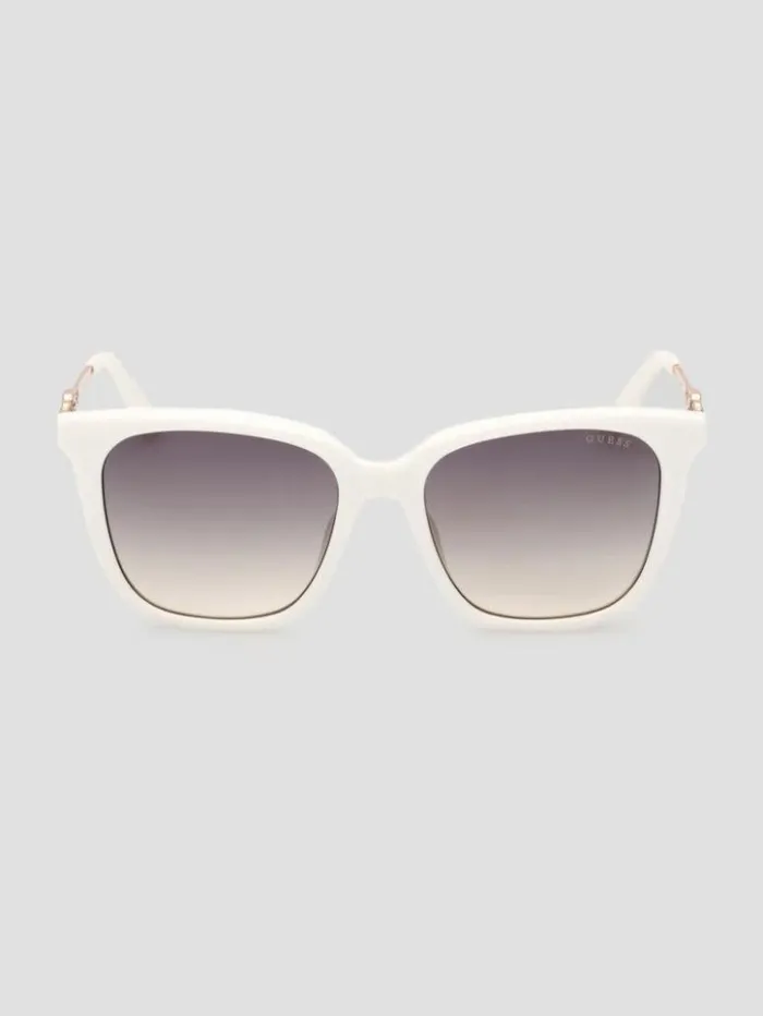 Women GUESS Sunglasses Plastic Square G Sunglasses White