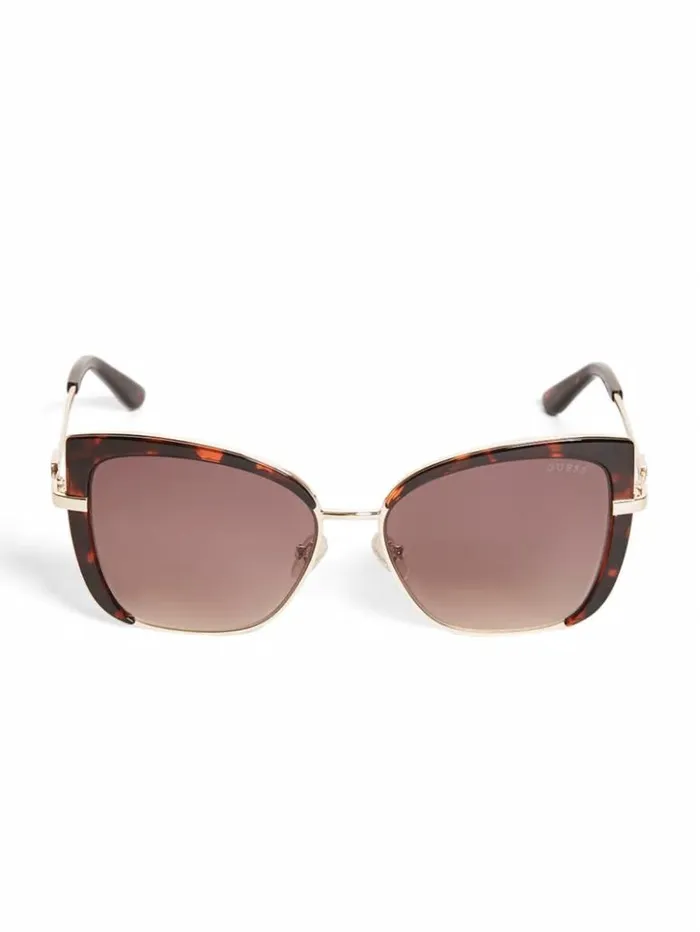 Women GUESS Sunglasses Tinted CatEye Sunglasses Dark Havanagradient Brn