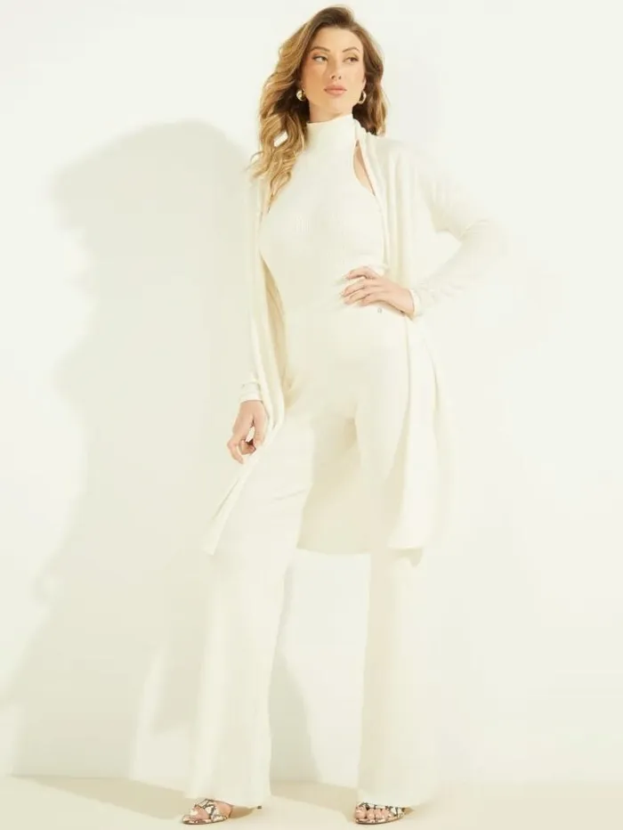 Women GUESS Tops Camille OpenFront Cardigan Cream White
