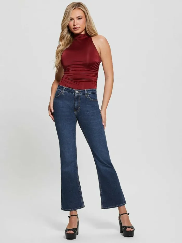 Women GUESS Tops Eco Draped Maeve Top Tahiti Red