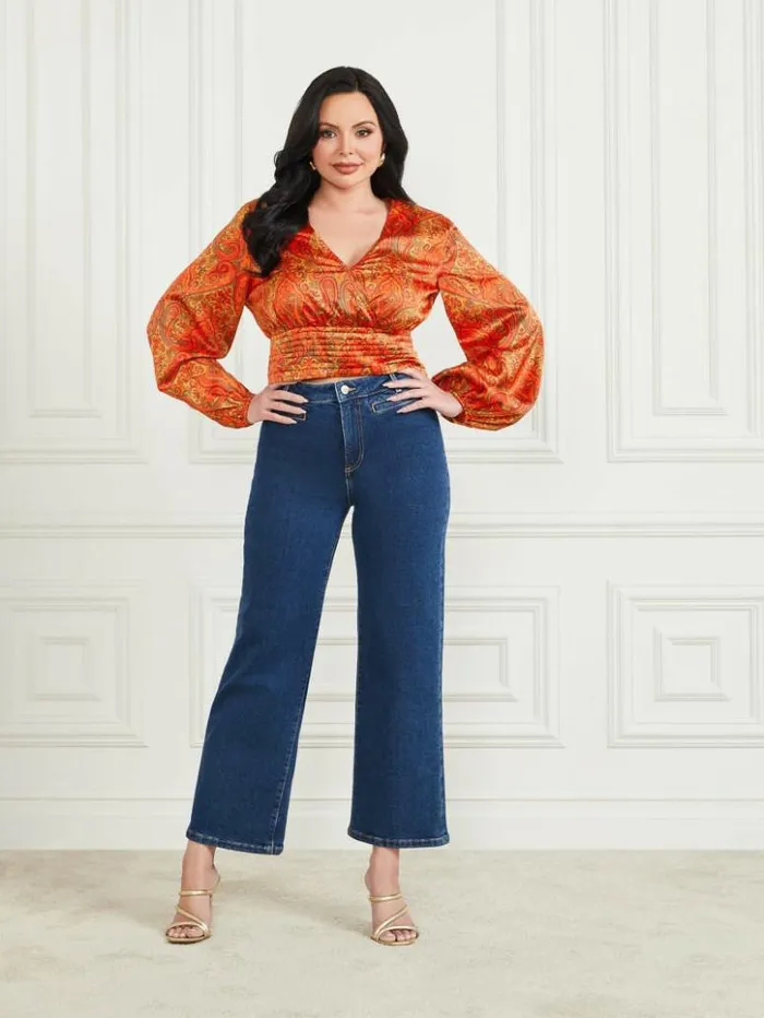 Women GUESS Tops Morris Paisley Top Morris Paisley Print