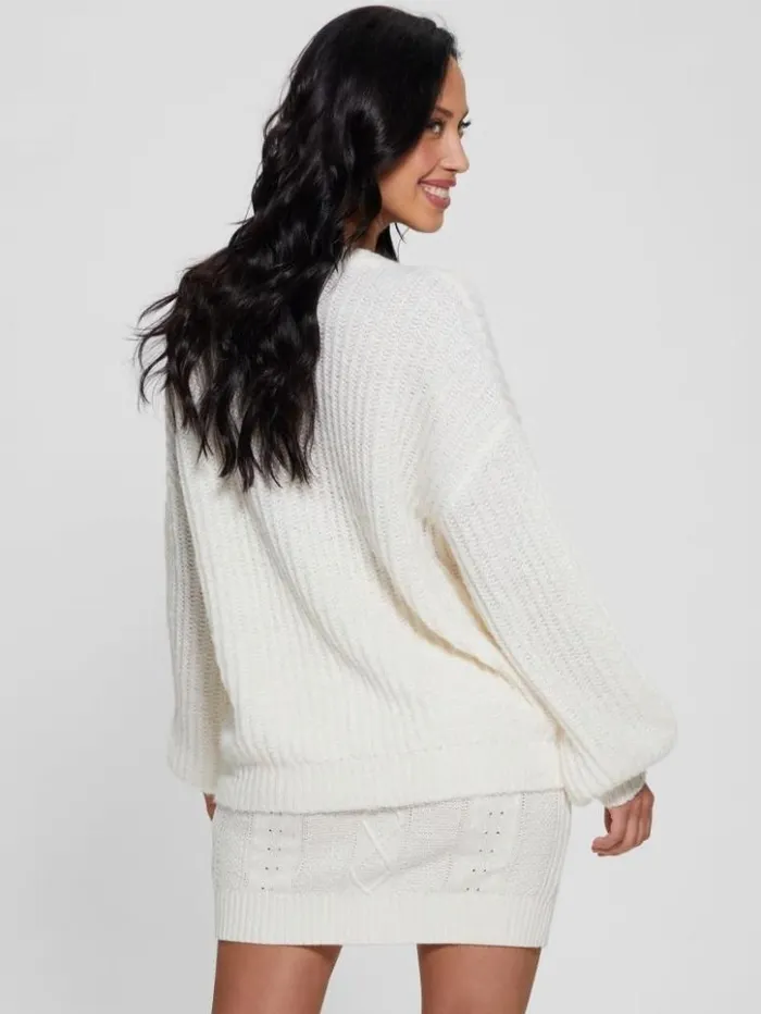Women GUESS Tops Nara WoolBlend Sweater Dove White