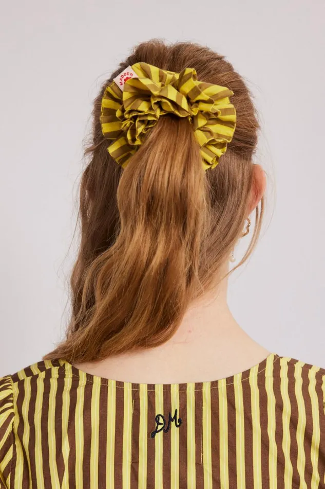 Women Hair Accessories Damson Madder Shirred Garter Scrunchie 8211 Yellow and Brown Stripe Women Hair Accessories Damson Madder Shirred Garter Scrunchie 8211 Yellow and Brown Stripe
