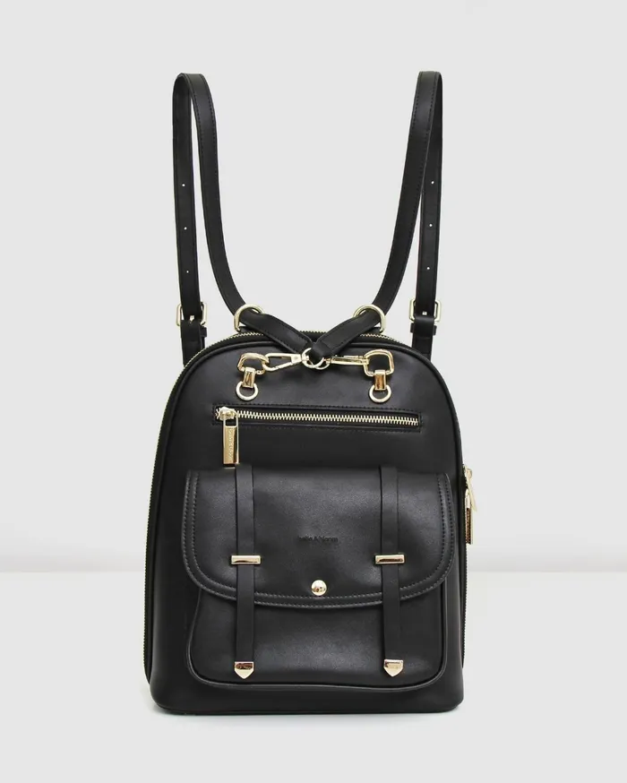 Women Handbags Belle and Bloom 5th Ave Leather Backpack 8211 Black
