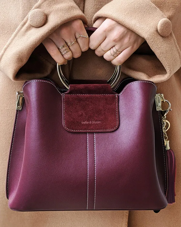 Women Handbags Belle and Bloom Twilight Leather CrossBody Bag 8211 Merlot