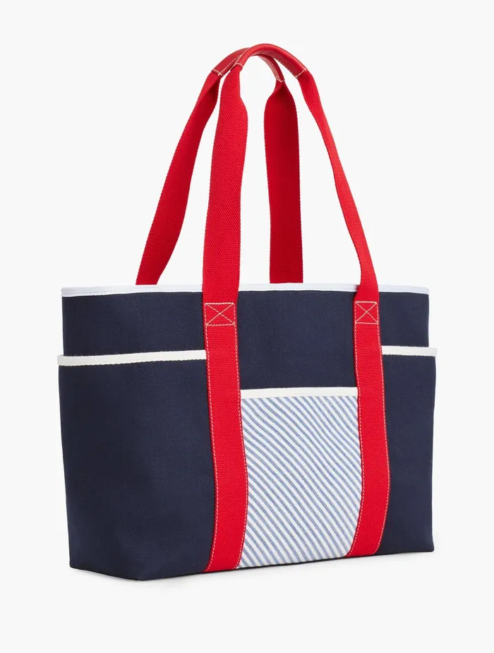 Women Handbags Talbots Nantucket Canvas Tote Bag Indigo Multi
