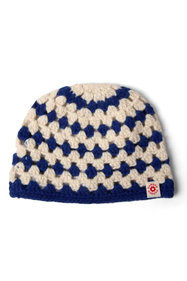 Women Hats Damson Madder Crochet Stripe Hat 8211 Blue