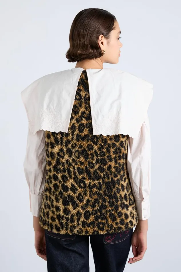 Women Jackets and Coats Damson Madder Marta Borg Gilet 8211 Leopard