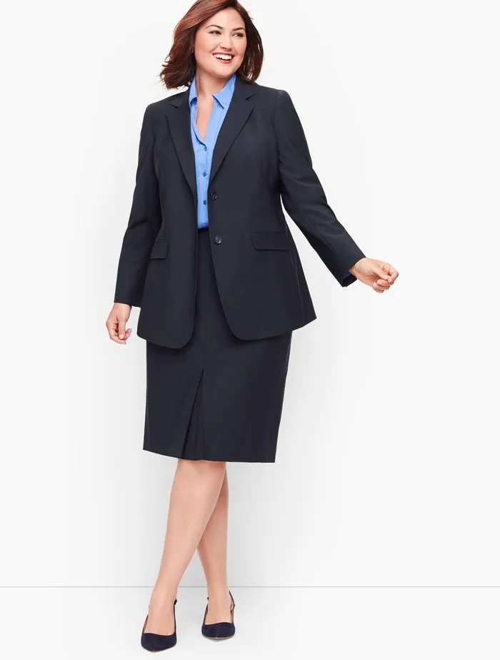 Women Jackets And Blazers Talbots Seasonless Wool TwoButton Blazer Black