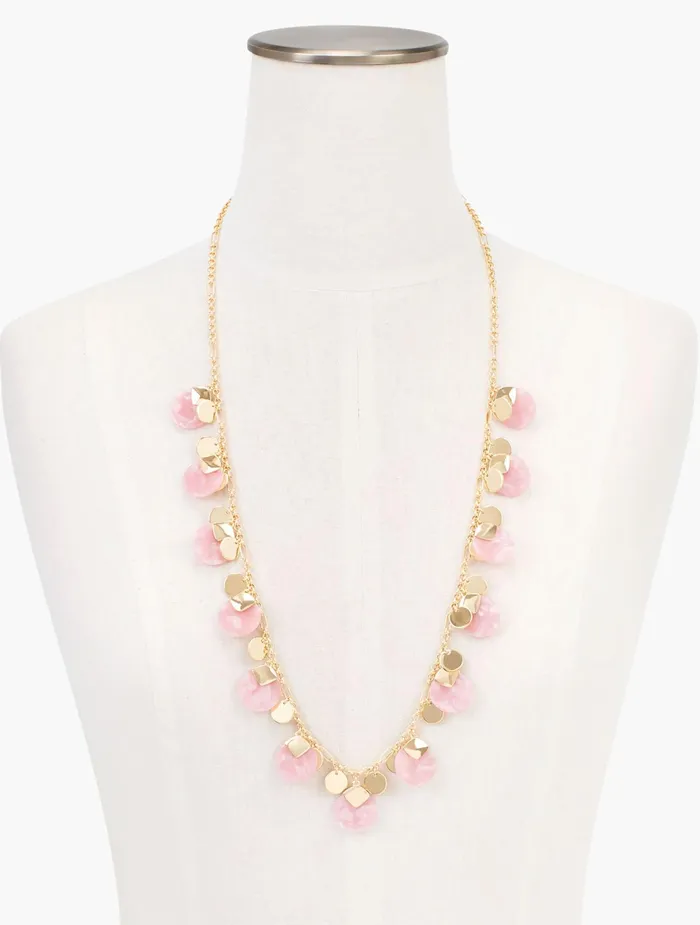 Women Jewelry Talbots Resin Discs Necklace Preppy Pink