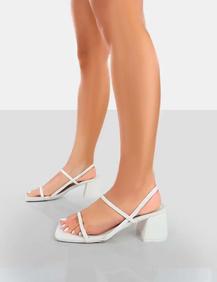 Women Just Realise Wide Fit Strappy Heeled Sandals White Public Desire Under 3034 Heels