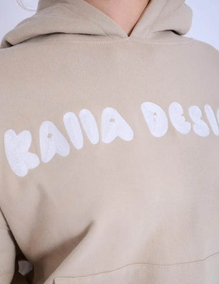 Women Kaiia Design Embroderied Bubble Print Hoodie Stone Stone Public Desire Sweatshirt and Hoodies