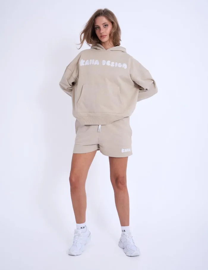 Women Kaiia Design Embroderied Bubble Print Hoodie Stone Stone Public Desire Sweatshirt and Hoodies