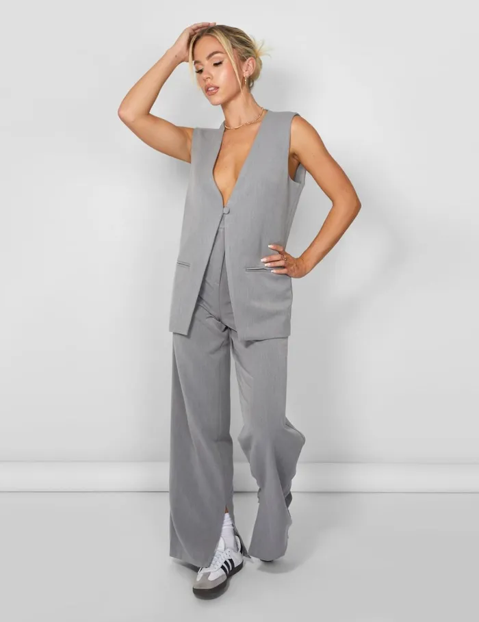 Women Kaiia Tailored Trousers Grey Grey Public Desire Two Piece Sets