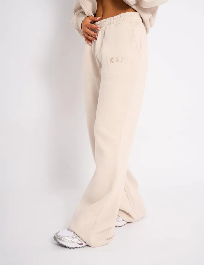Women Kaiia Wide Leg Sweat Pants Cream Cream Public Desire Tailoring