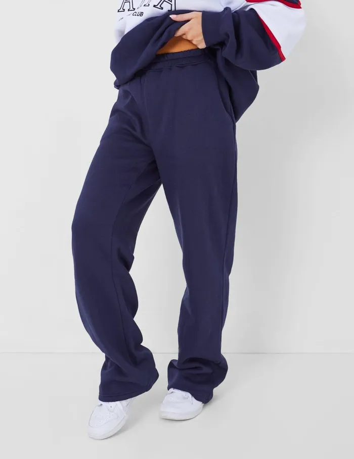 Women Kaiia Wide Leg Sweat Pants In Navy Navy Public Desire Two Piece Sets