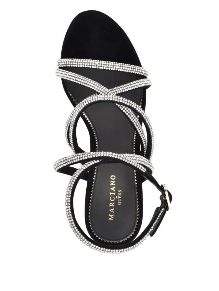 Women Kentas Strappy Sandal Blk Suede Marciano Shoes