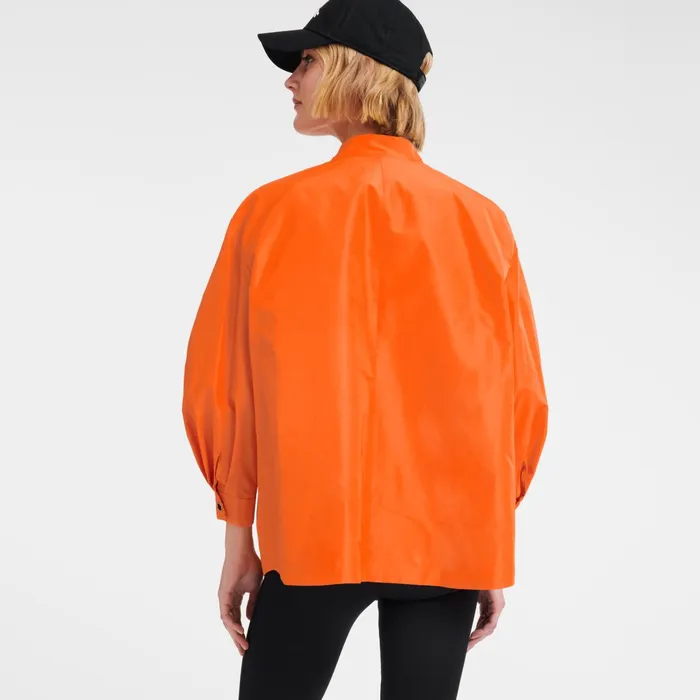 Women Kimono Jacket Orange Longchamp Coats and Jackets