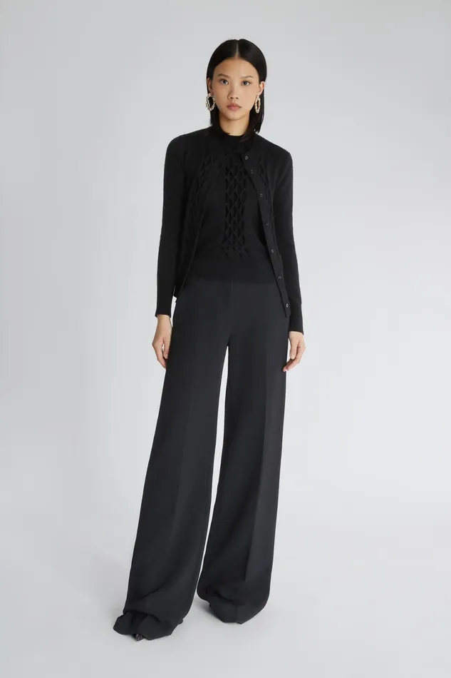 Women Knitwear Ermanno Scervino Designer Black Cashmere Cardigan With 8211 Ermanno Scervino Black