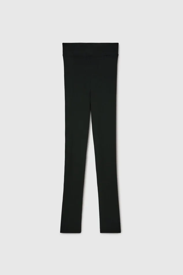 Women Knitwear Ermanno Scervino Ribbed Knit Leggings Black