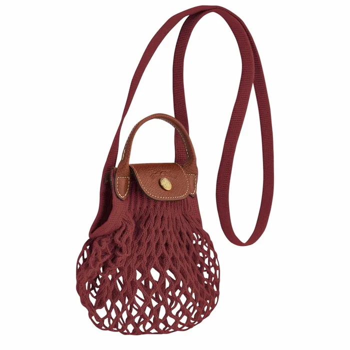 Women Le Pliage Filet XS Mesh Bag Mahogany Longchamp Clutches