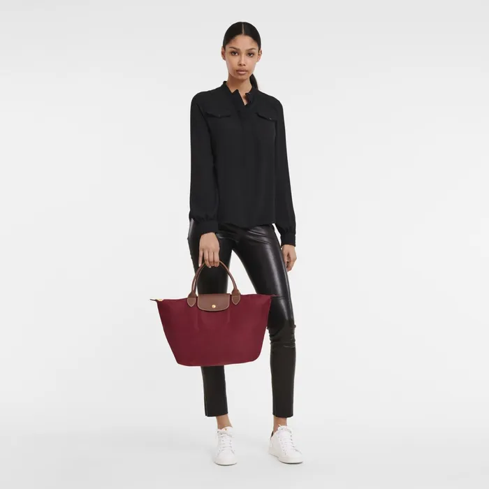 Women Le Pliage Original M Handbag Red Longchamp Handbags