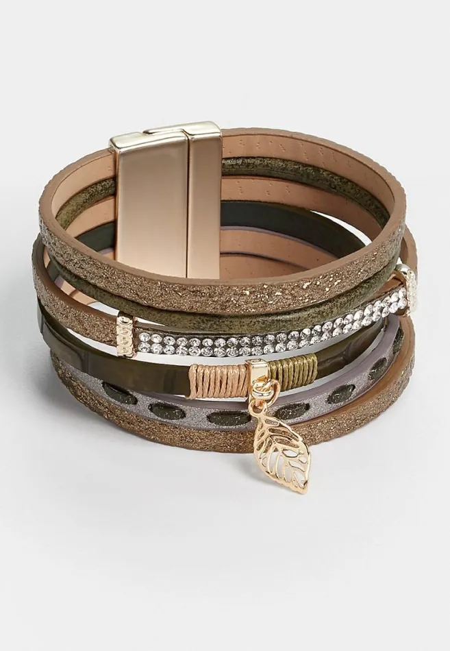 Women Leaf Multi Row Magnetic Bracelet Maurices Jewelry