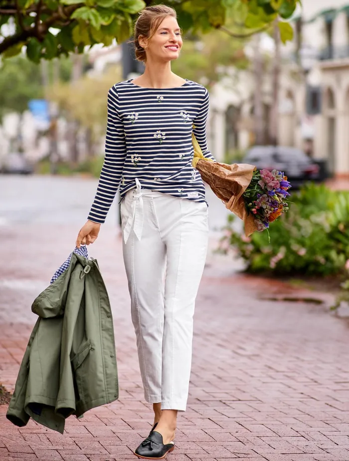 Women Long and 34 Sleeve Talbots Authentic Tee Indigoivory