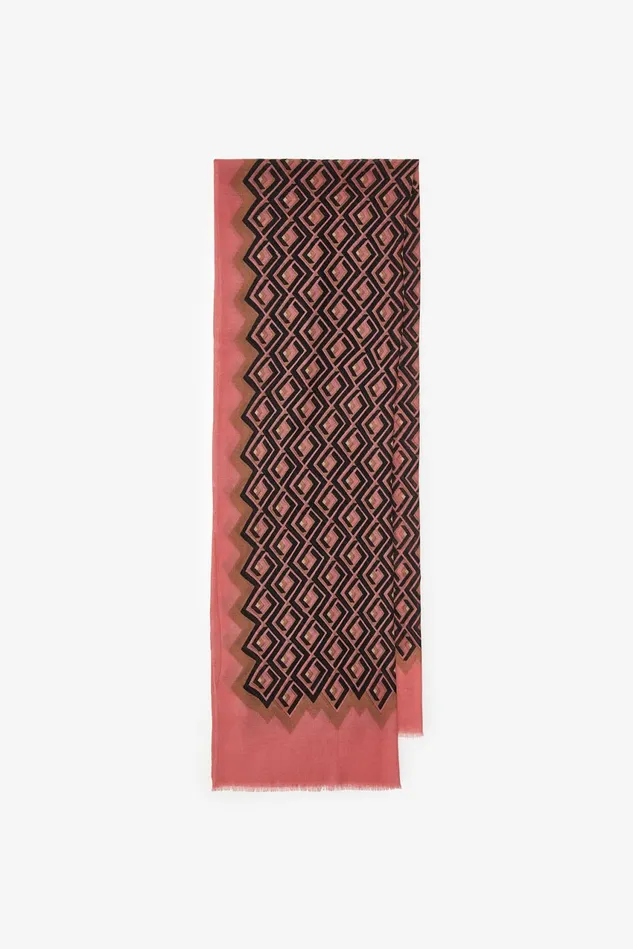 Women Malparmi Stoles Scarf 70215180 Collection Prints Pinkbeigeblack