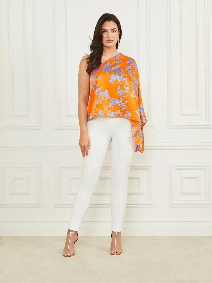 Women Marley OneShoulder Top Sunburst Orange Marciano Tops And Sweaters Women Marley OneShoulder Top Sunburst Orange Marciano Tops And Sweaters