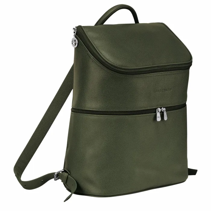 WomenMen Le Foulonn Backpack Khaki Longchamp Backpacks