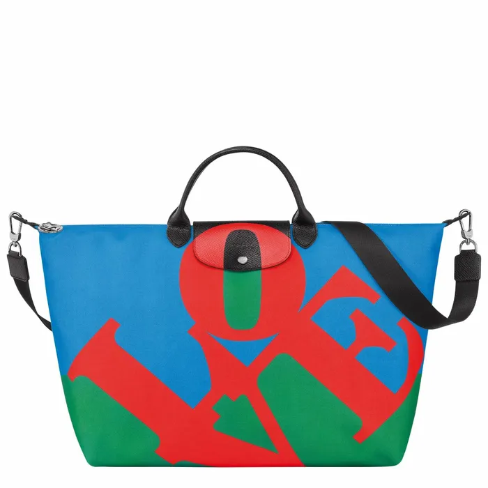 WomenMen Longchamp X Robert Indiana Travel Bag Red Longchamp Travel Bags