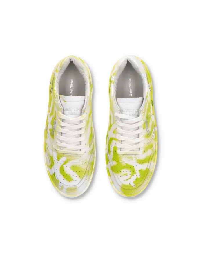 Women Nice Sneakers White Green Shoes Philippe Model Paris Street