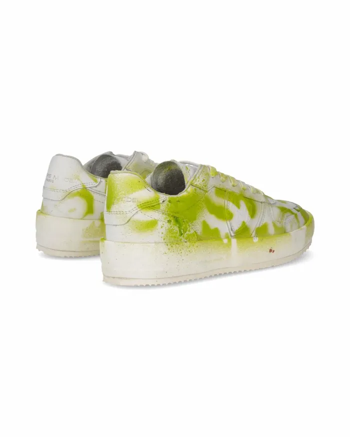 Women Nice Sneakers White Green Shoes Philippe Model Paris Street