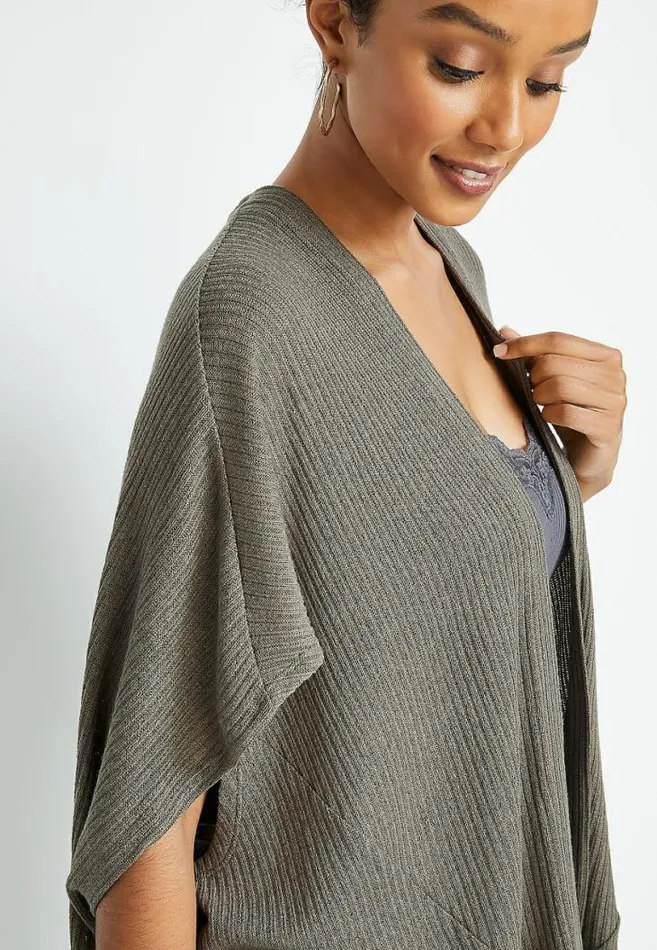 Women Olive Knit Cardigan Maurices Tops
