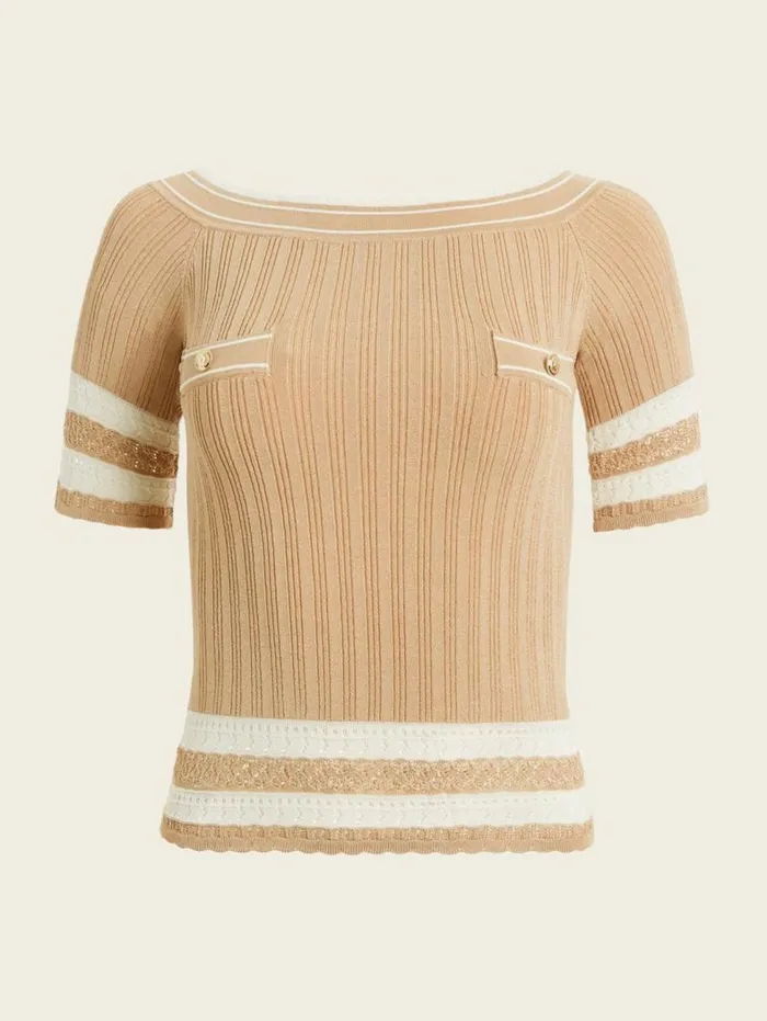 Women Olivia Sweater Top Nude Sand Marciano Tops And Sweaters Women Olivia Sweater Top Nude Sand Marciano Tops And Sweaters