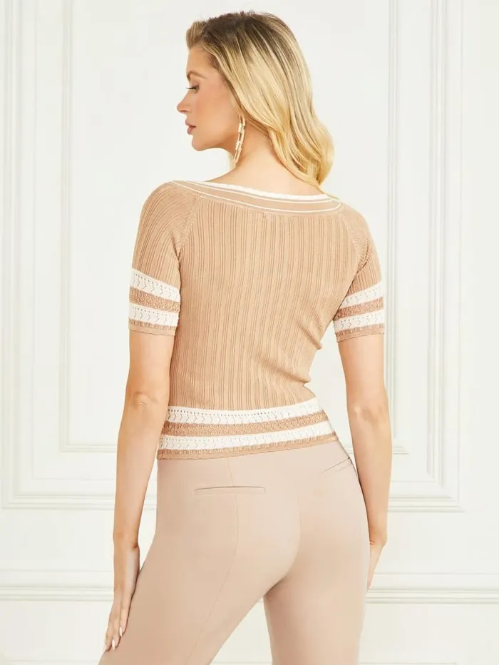 Women Olivia Sweater Top Nude Sand Marciano Tops And Sweaters Women Olivia Sweater Top Nude Sand Marciano Tops And Sweaters
